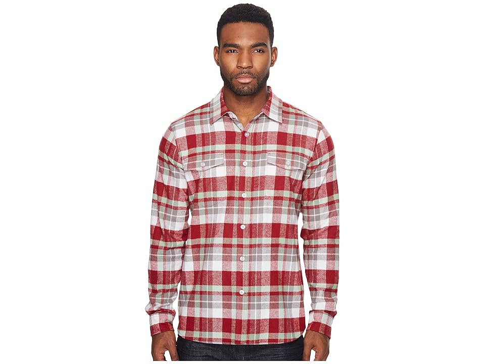 

HUF Miller Long Sleeve Shirt (Burgundy) Men's Clothing