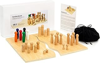 Purovi Familienbrett | Systembrett aus hochwertigem Holz für Familienaufstellung und Coaching | 32 Teile inkl. Aufbewahrun...