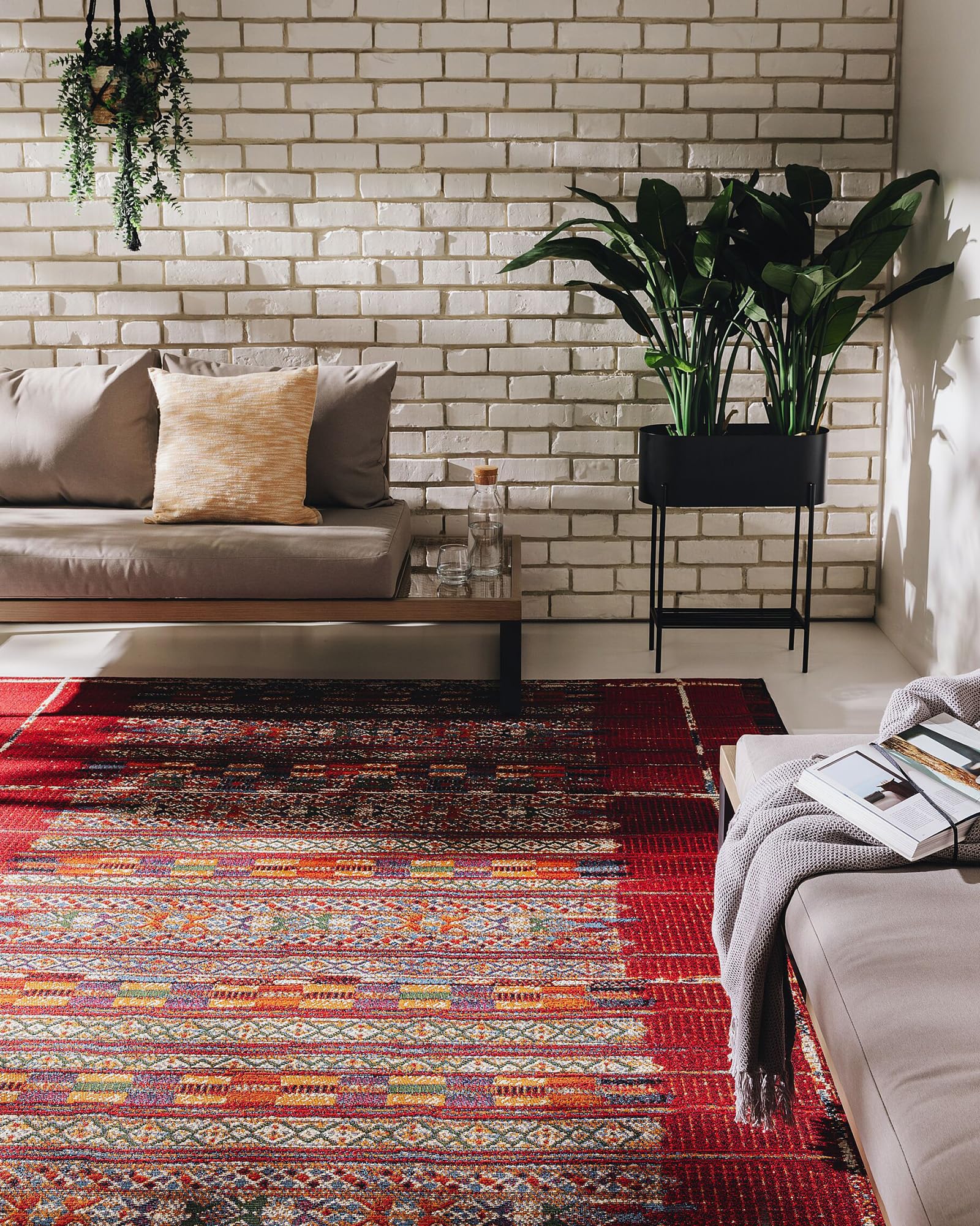 Tapis intérieur et extérieur ARTIS multicolore rouge 120x180 cm haute densité