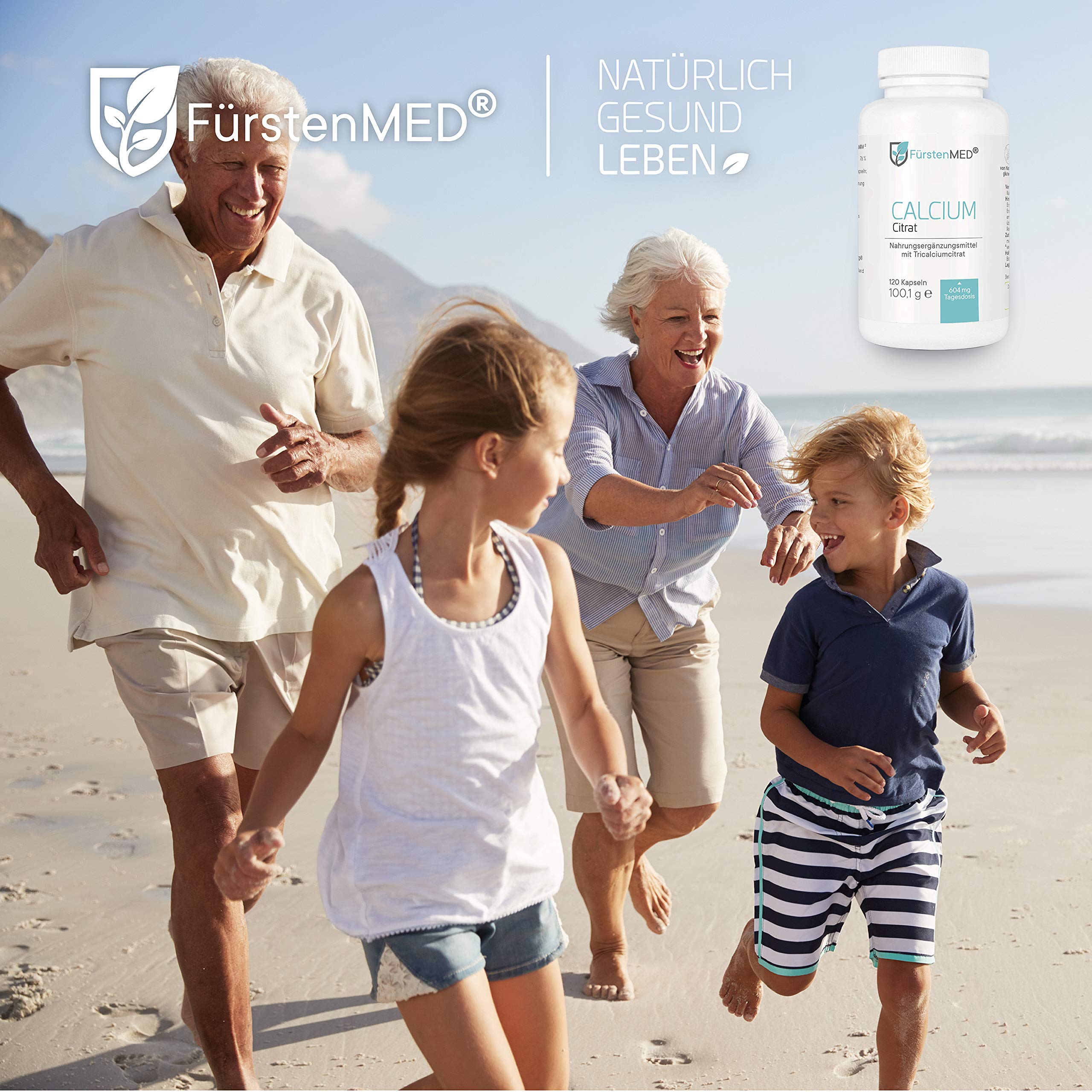 FürstenMED® 120 Calcium Citrat Kapseln (Hochdosiert) - Reines Tricalciumcitrat - Vegan - Laborgeprüft & Ohne unerwünschte Zusatzstoffe