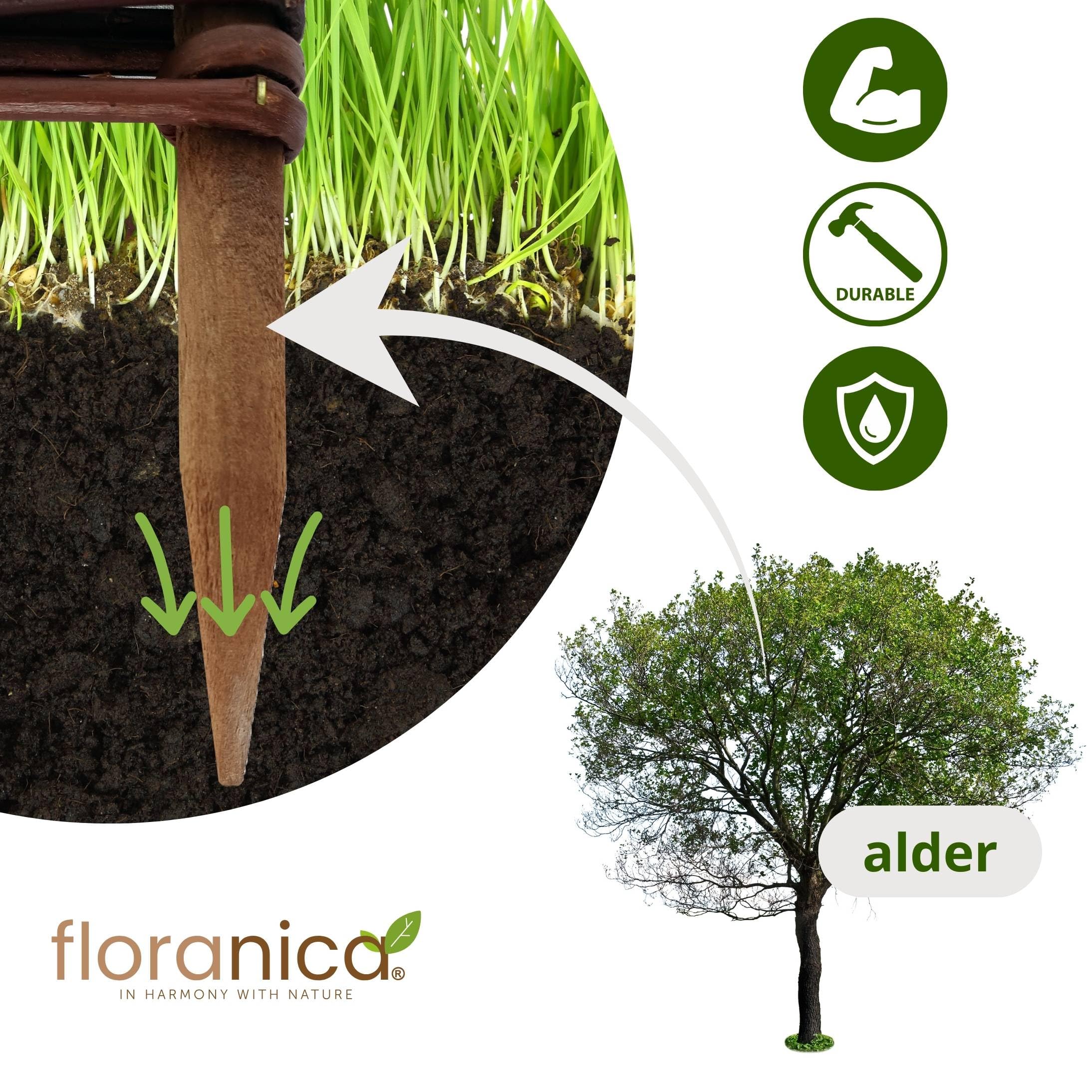 KOTARBAU® Wilgenhek Beetbegrenzing 120x20cm - Natuurlijke Tuinomheining, Steekhek, Gazonrand
