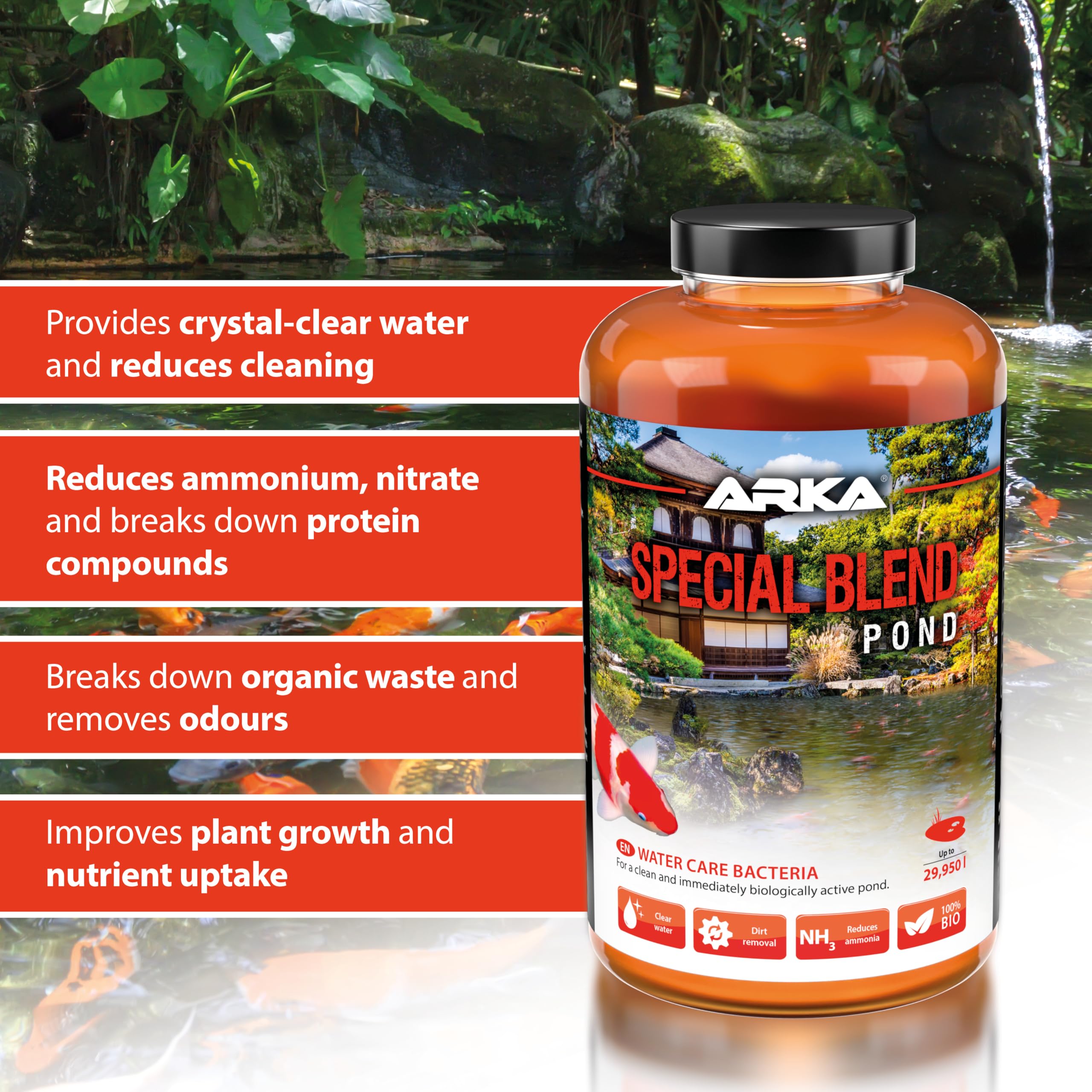 ARKA - Pond Special Blend - Bacteria for Clean Water Removes Impurities, Instantly Bioactive, (946 ml), multicolored - Image 4