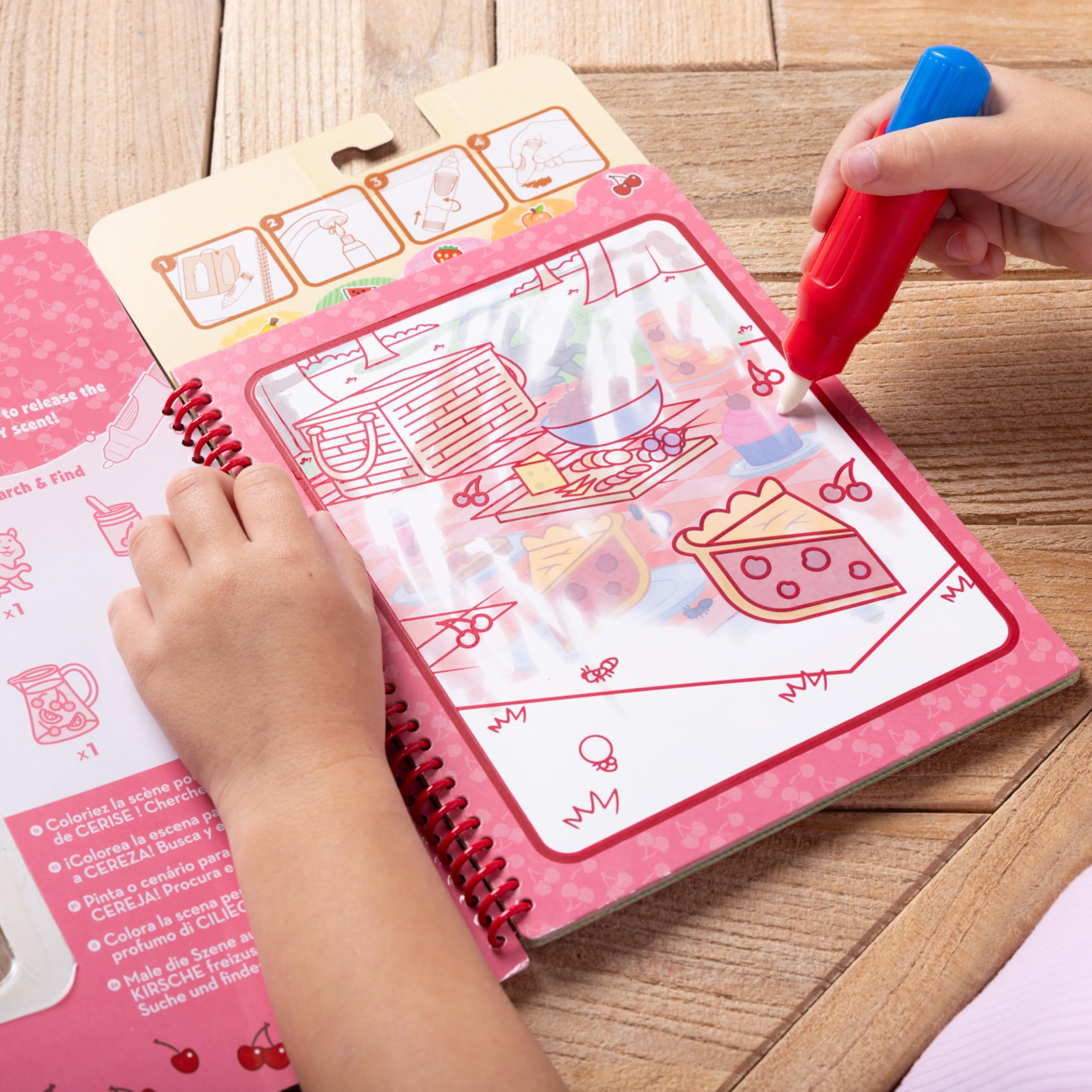 Melissa & Doug Pachnąca woda WOW Age 3+ wielokrotnego użytku Water Reveal Kolorowanka Podkładka podróżna zabawka - owoce