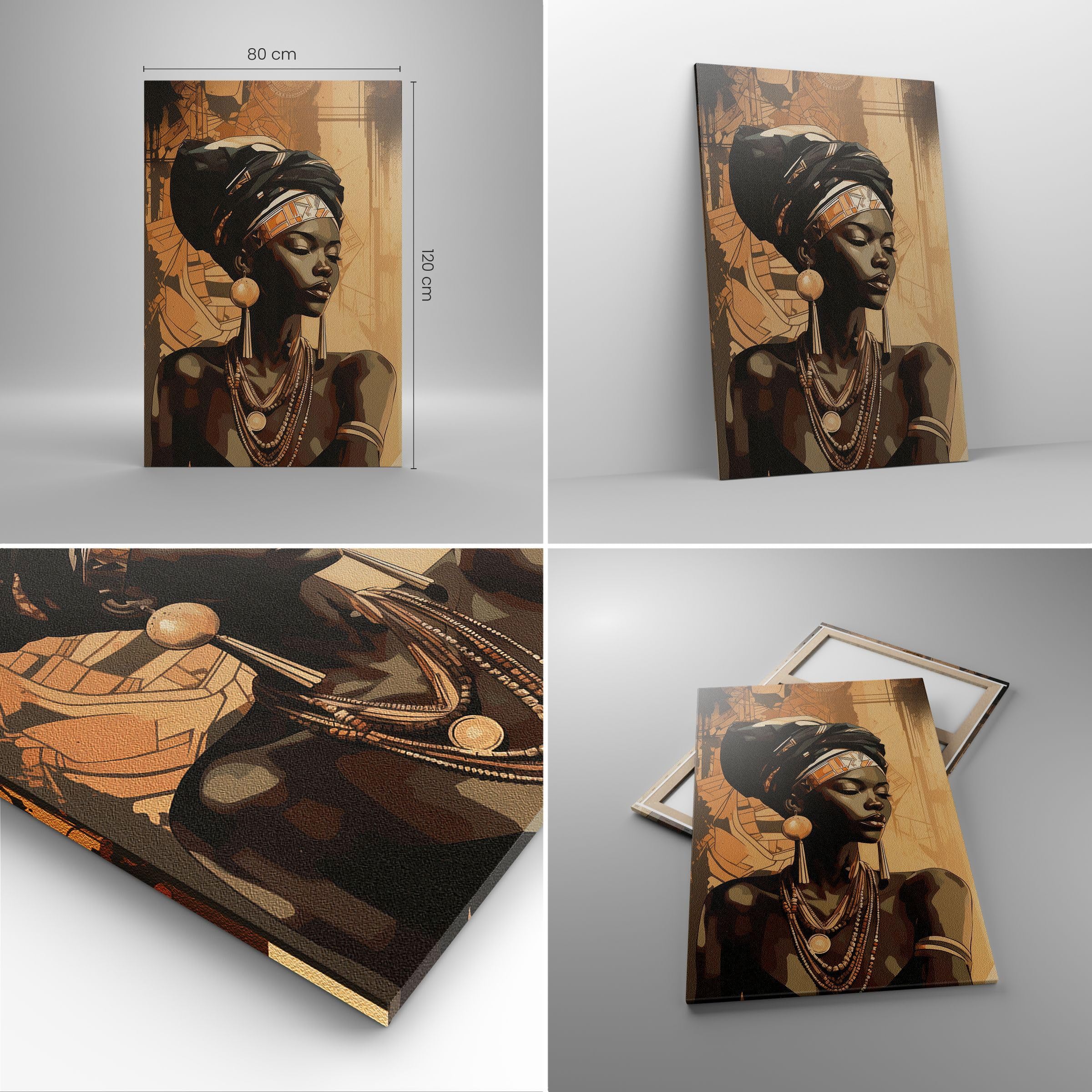 ARTTOR Lienzo Decorativo 80x120 cm Moderno Vertical África Personas - 6211 | Cuadro sobre Lienzo Grande Arte mural Decoración del Hogar Salón Dormitorio Cocina sobre Lienzo Cuadros de Pared Estilo