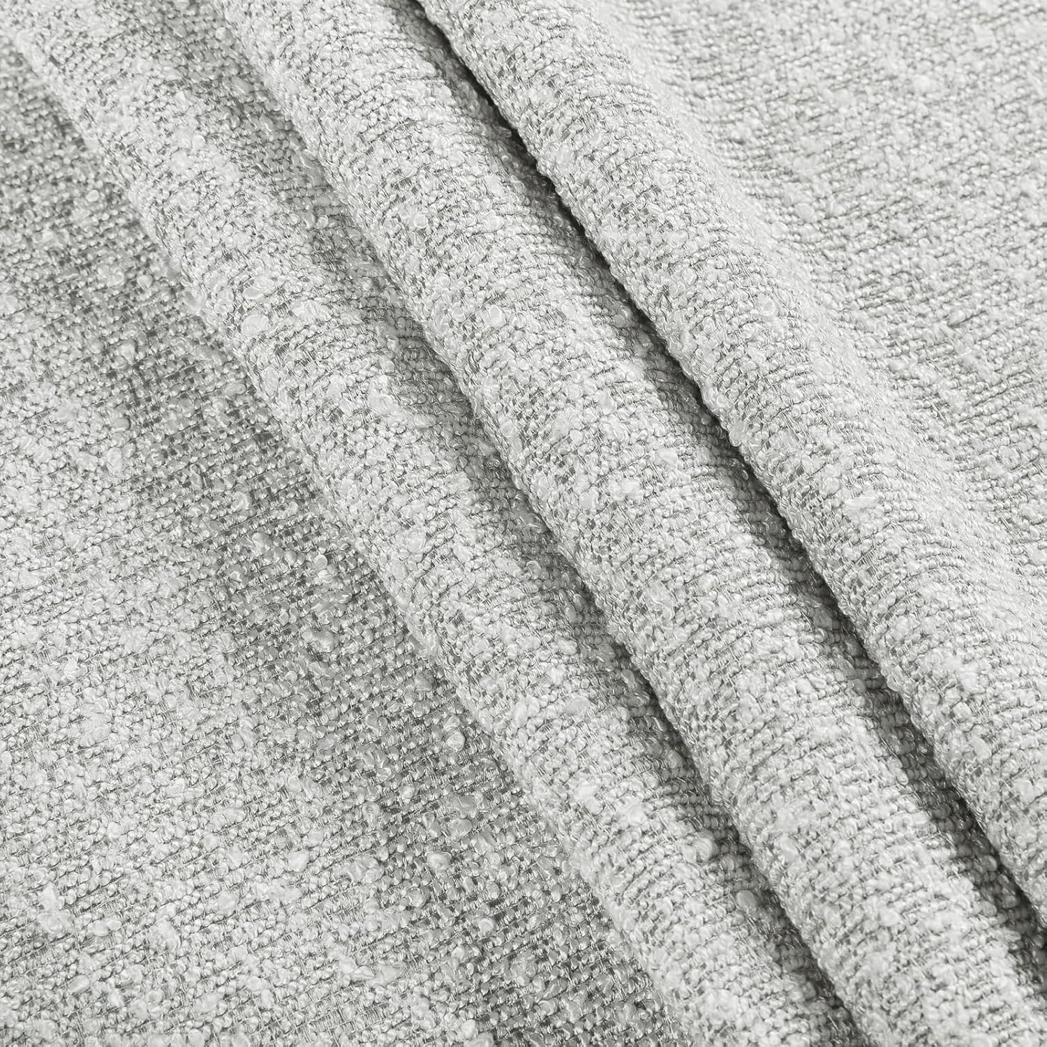 ChadMade Thick Slub Textured Privacy Curtain 120 Inches Long Dots Faux Linen Lined Curtain, Heavyweight Pinch Pleat Light Blocking Curtain for Kitchen (W52 x L120, 1 Panel, Gravel)