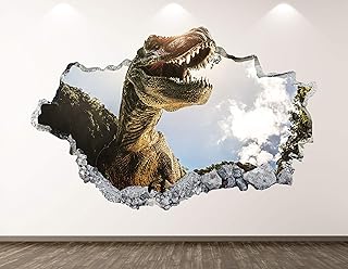 West Mountain Dinosaur Wall Decal Art Decor 3D Smashed Wild Animal Sticker Mural Kids Room Custom Gift BL63 (22