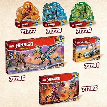 Lego NINJAGO Zanes Dragon Power Spinjitzu Race Car 71791 Building Toy Set, Features a Ninja Car, 2 Hover Flyers, Dragon Toy, and 4 Minifigures, Gift for Kids Aged 7+