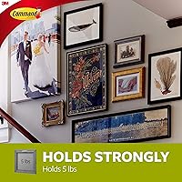 Vista 4 de Command Percha universal grande para marco, 3 perchas, 6 tiras, 6 tiras estabilizadoras de marco, paquete de 4, decora sin daños
