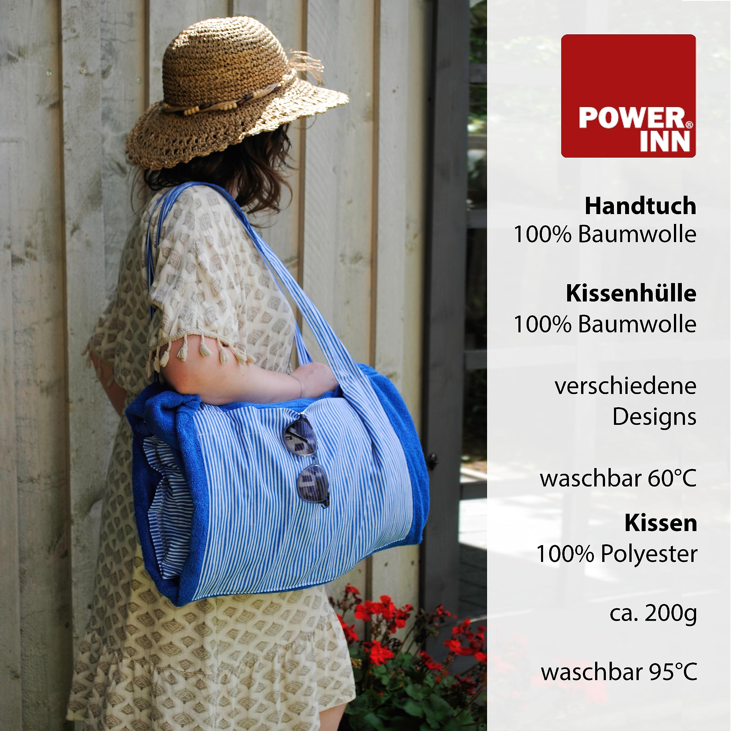 Strandtuchtasche ca. 95x178cm | Liegehandtuch 3in1 mit integriertem Kissen und Tasche | großes Badetuch (Anthrazit mit grau/schwarzem grafischen Muster)