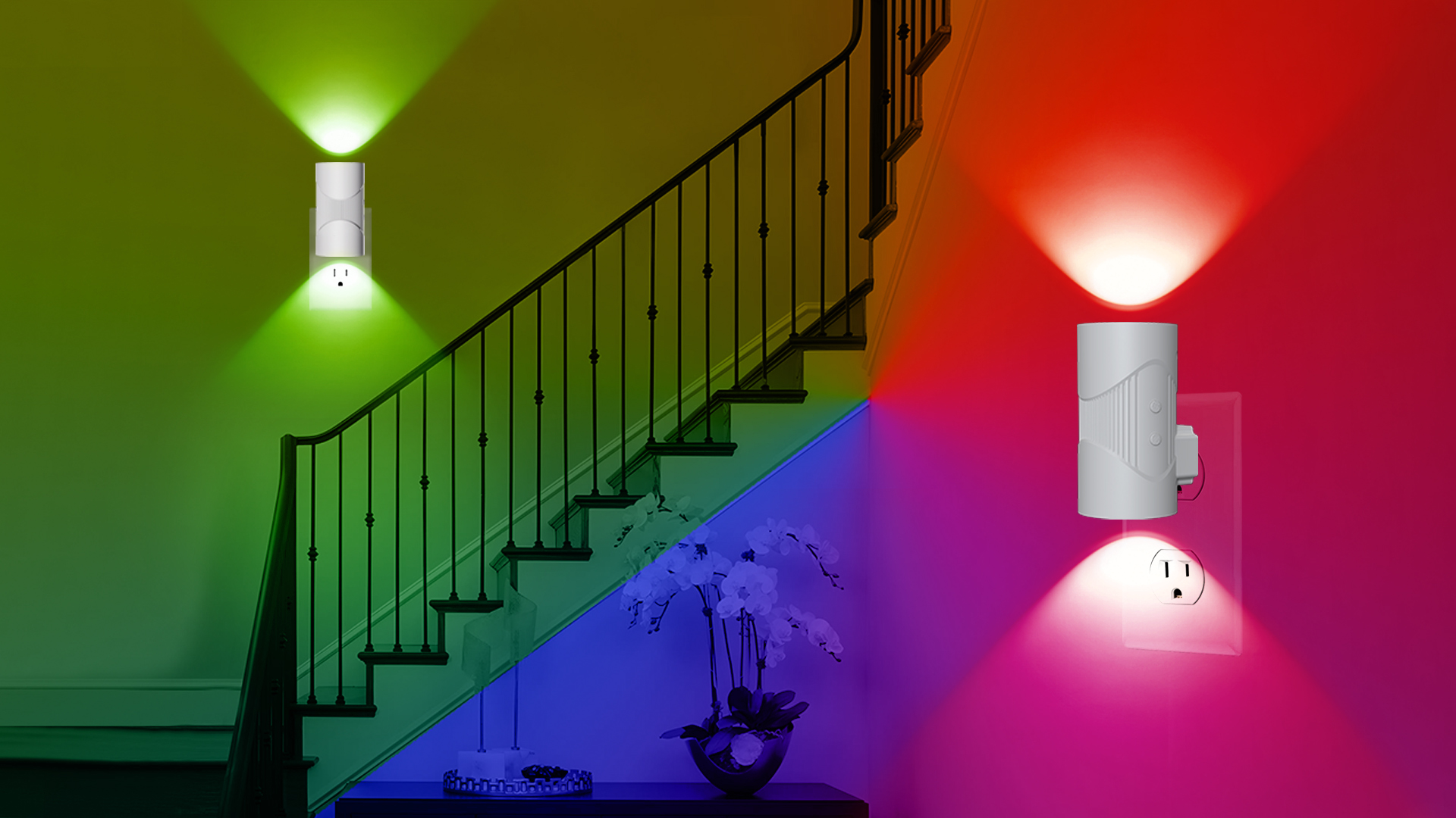 Image of easuntec Night Light, Night Lights Plug into Wall, Color Changing Night Light, Dusk to Dawn Sensor, 8 Light Modes, Dimmable RGB Night Lights for Bedroom Bathroom Hallway Kitchen Stairs (RGB,2 Pack)