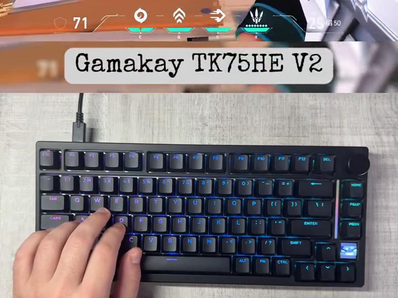 GK GAMAKAY TK75 V2 Mechanische Tastatur – 75% Layout, Mit TFT-Bildschirm, Bluetooth/2,4 GHz/kabelgebunden, Leise Switches, RGB