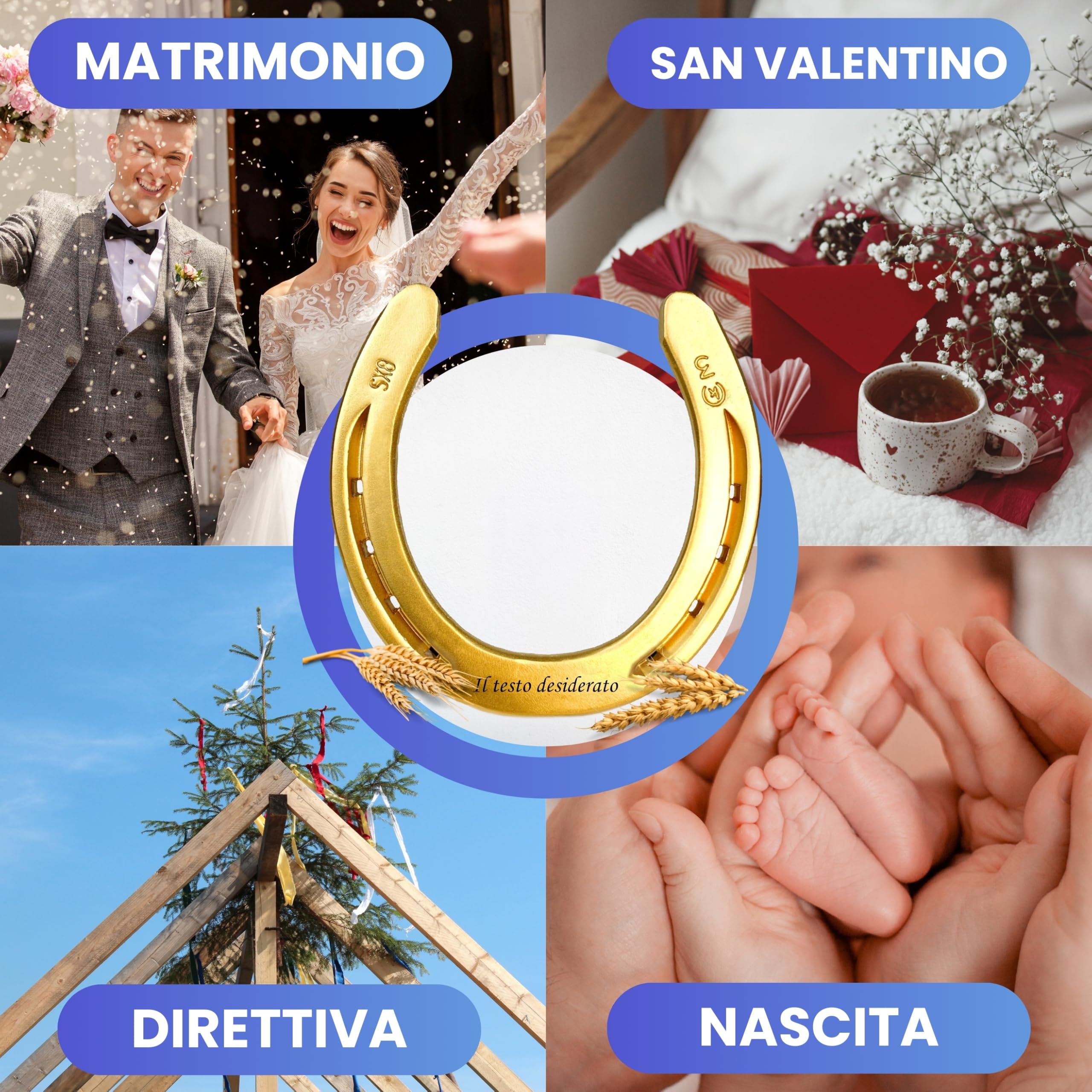 Ferro di cavallo con incisione a scelta in ferro pesante, originale a ferro di cavallo inciso, laccato oro, ferro fortunato personalizzato per matrimonio o inaugurazione regalo