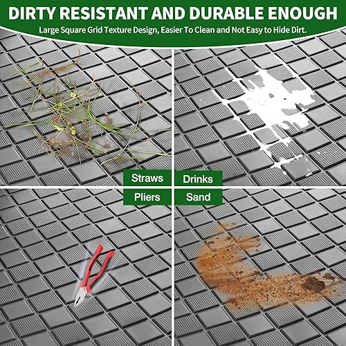 Miniatura 7 de Club Car DS - Tapete de repuesto para carrito de golf con diseño de goma resistente de 0.315 pulgadas y fácil de limpiar, se adapta a Club Car DS