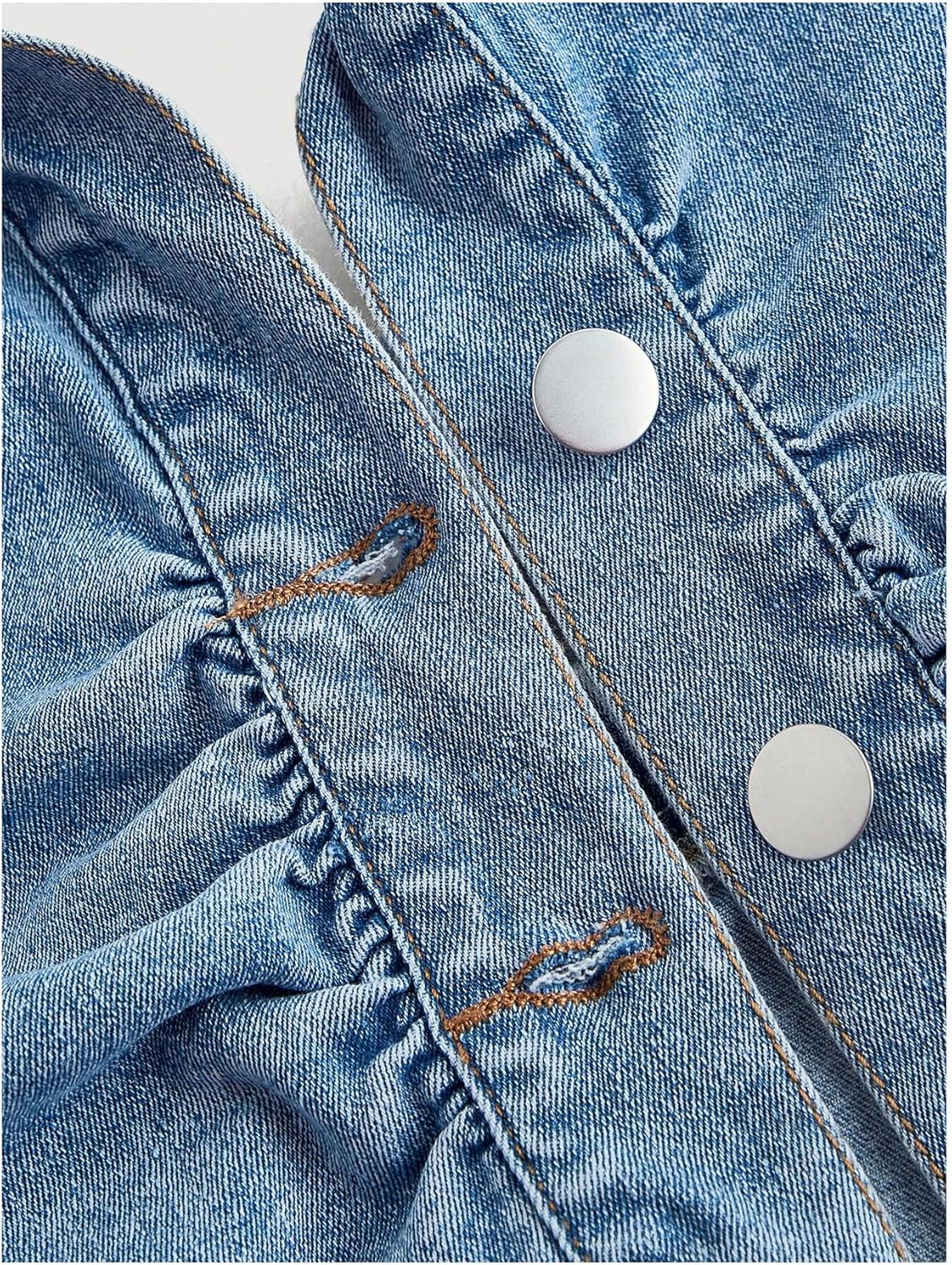 WDIRARA Women's Plus Size Button Up Denim Halter Top Ruched Sleeveless Backless Jean Tank Tops - Image 4