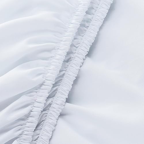 Miniatura 7 de Berkshire - Juego de sábanas de tamaño individual, juego de 3 piezas, color blanco verdadero, sábanas refrescantes de microfibra súper suave con
