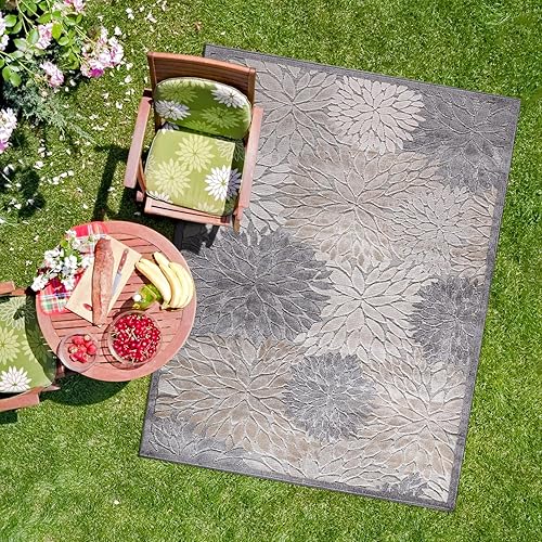 Miniatura 97 de CAMILSON Indoor Outdoor Rug 5x7 Bohemian Medallion Floral Area Rugs for Indoor and Outdoor Patios Easy-Cleaning Non-Shedding Living Room Garden and