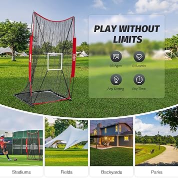 ZELUS 7x4 ft Football Kicking Net, Portable Football Throwing Net with Target Zone Attachment, Sideline Training Tool for Kids Adults Punting Kicking Passing Snapping Practice, Carry Bag Included