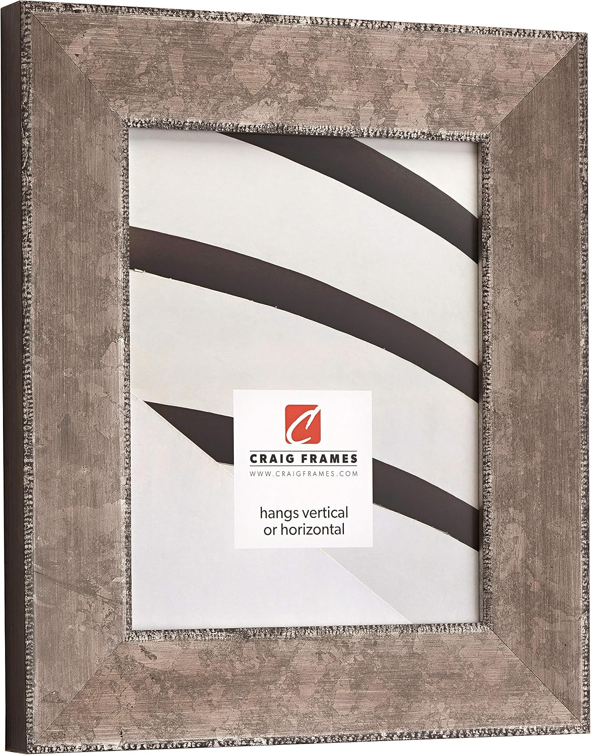 Craig Frames Patina 225 Picture Frame, 11 x 14 Inch, Distressed Silver and Black