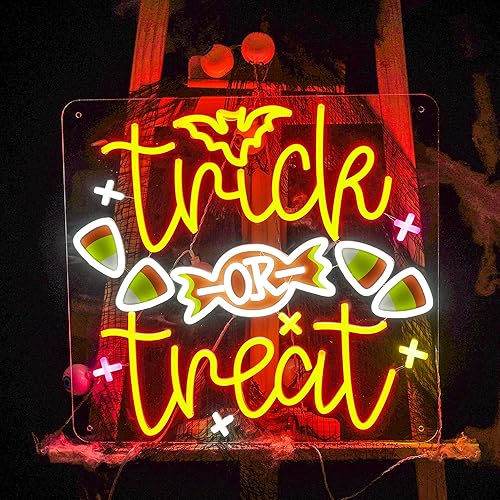 Miniatura 1 de Trick or Treat - Letrero LED de neón, decoración de Halloween, letrero de luz de neón para fiesta de Halloween, bar, dormitorio, habitación de los