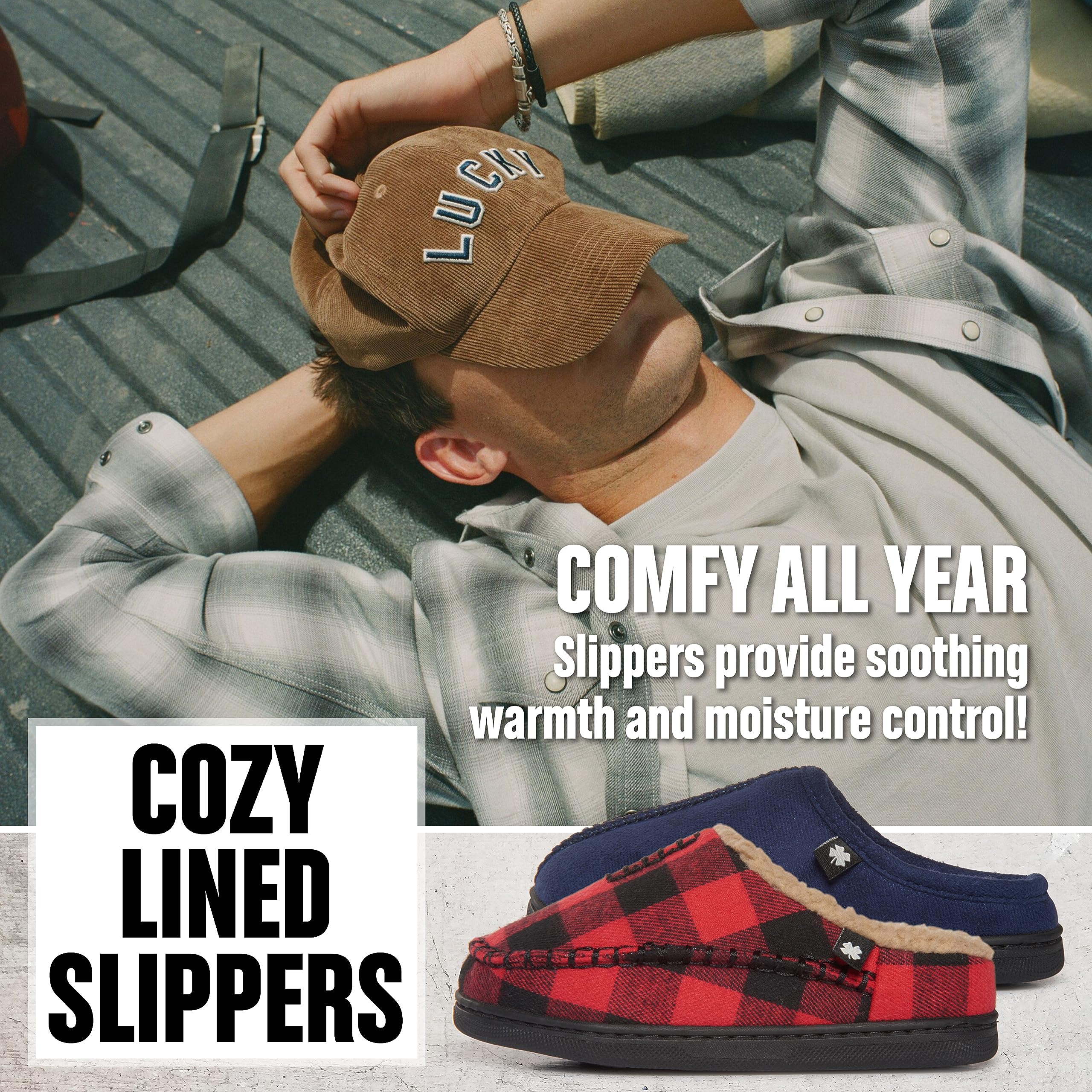 Lucky Brand Pantofole a zoccolo per ragazzi in memory foam in microsuede sherpa, sfocate antiscivolo, per interni ed esterni, zoccoli per camera da letto dei bambini