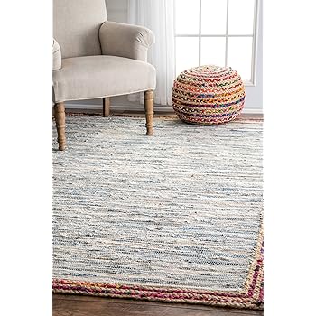 Amazon Com Nuloom Elena Braided Border Jute Rug 3 X 5 Light