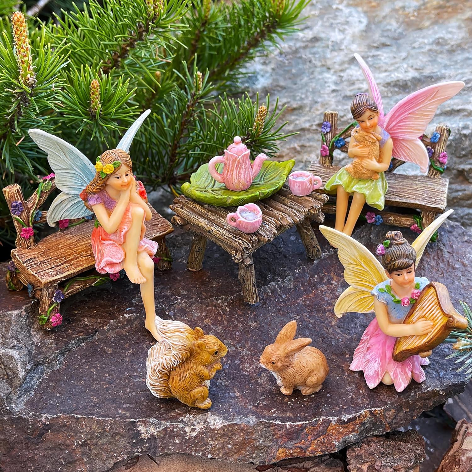 Mood Lab Fairy Garden - Miniature Figurines & Accessories Starter Kit - Fairy Garden Set of 12 pcs - Outdoor or House Decor - Image 7