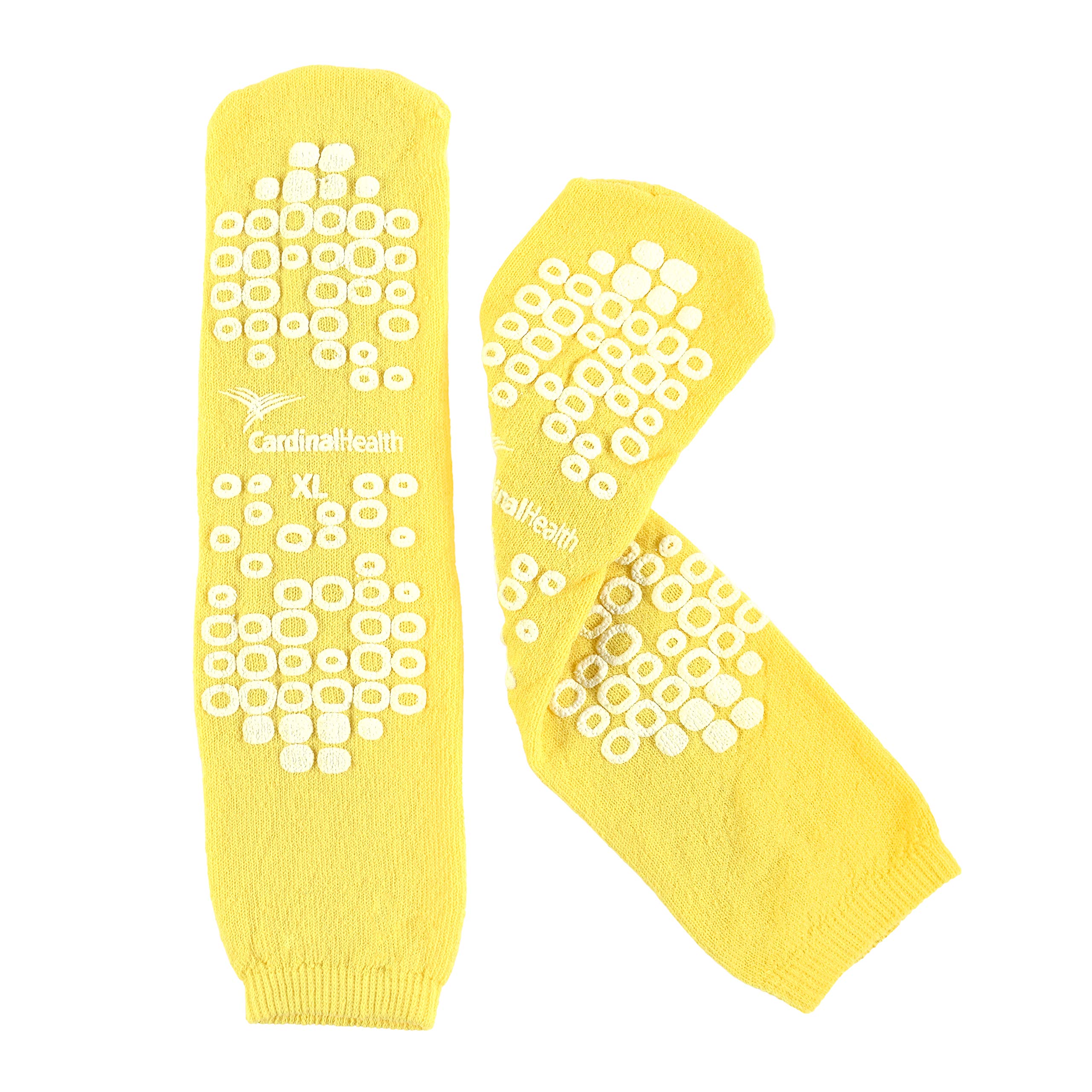 Cardinal Health 68125-YXLA Terry in Double Tread Patient Safety Slippers, Yellow, X-Large