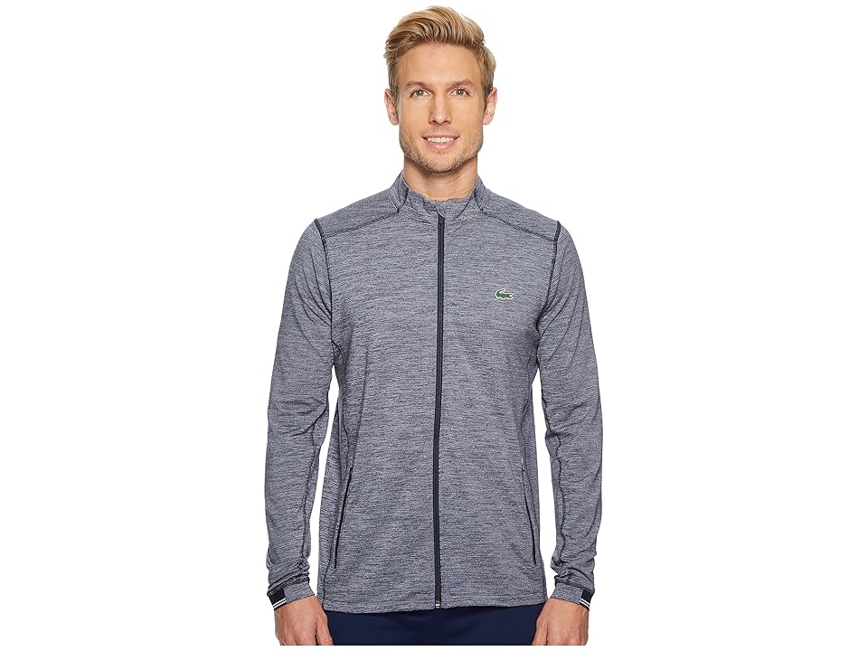 

Lacoste Sport Tech Flamme Midlayer Zip Golf Windbreaker (Aquatic/Navy Blue) Men's Long Sleeve Pullover