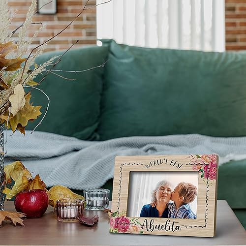 Miniatura 4 de FONDCANYON Marco de fotos Abuela, regalos para abuela, el mejor marco de fotos Abuelita del mundo de 5 x 7 pulgadas