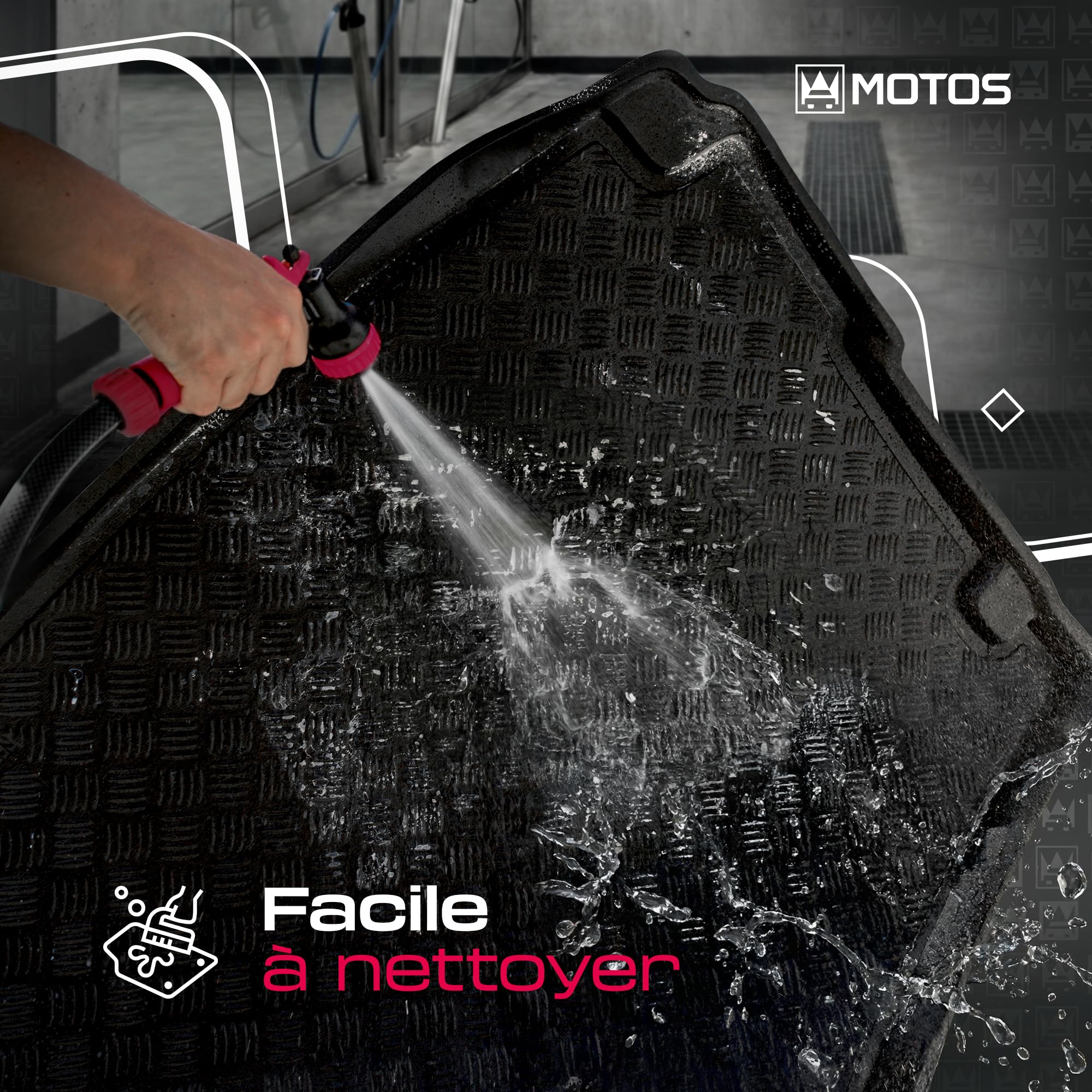 MOTOS Tapis de coffre en PE pour Peugeot 206 1998-2012 Rendez votre voyage plus confortable grâce à ce tapis de voiture durable - Tapis de coffre de voiture tout temps, protection contre les salissure