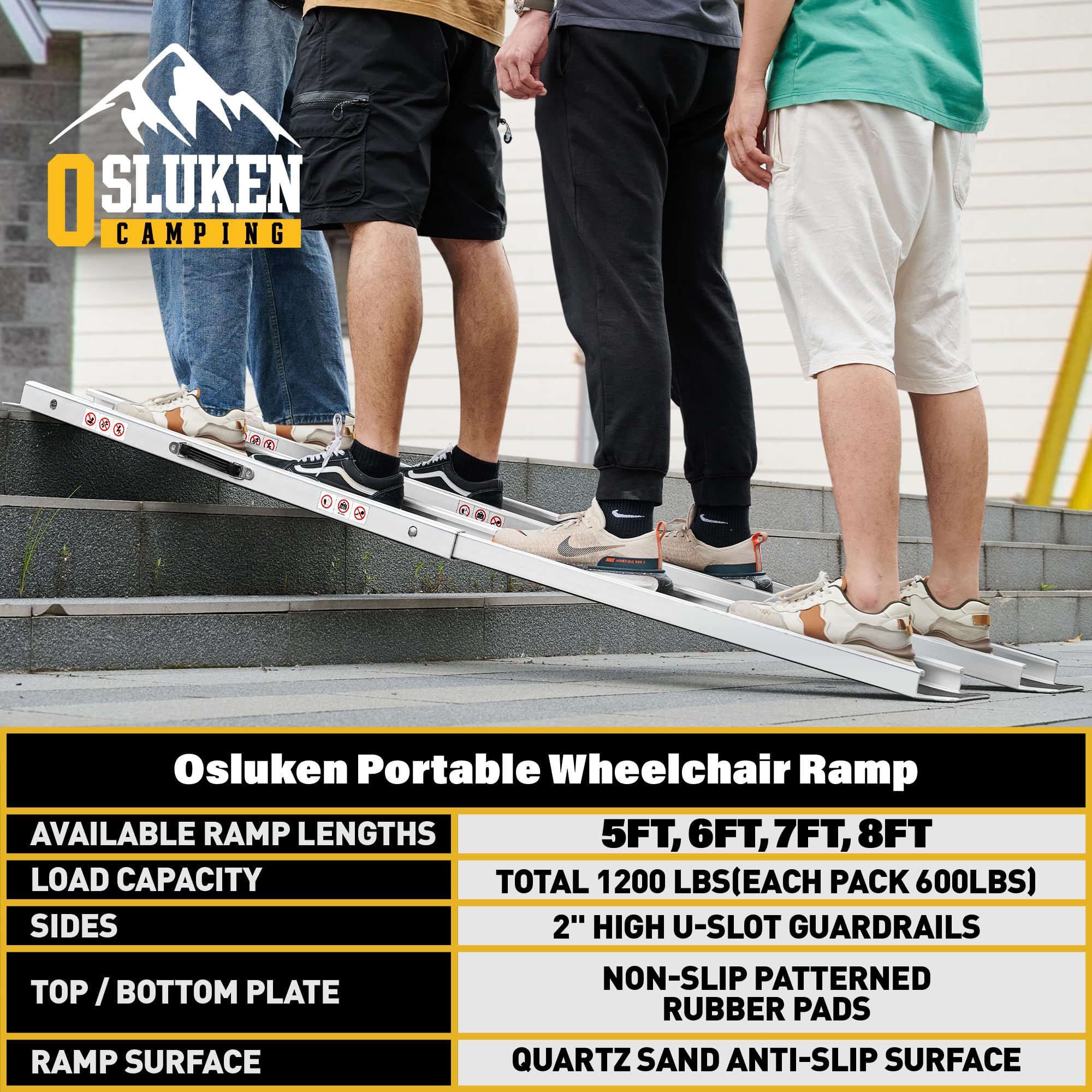 Handicapped Ramp Packing Snapklik.com : 7FT Portable Wheelchair Ramp, Adjustable Wheelchair ...