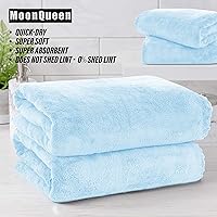 Vista 6 de MOONQUEEN Juego de 2 toallas de baño de alta calidad, secado rápido, toallas de microfibra de terciopelo coral altamente absorbentes, uso multiusos