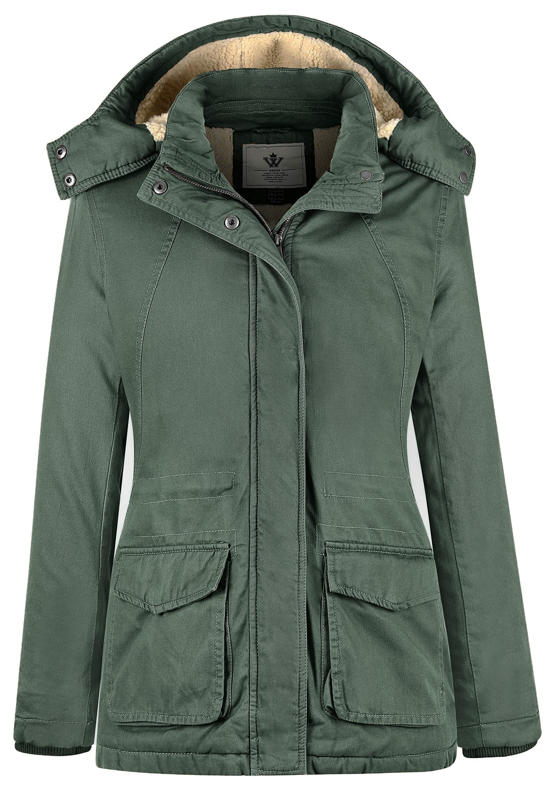 WenVenWomen's Winter Warm Sherpa Lined Jacket Heavy Parka Coat with Hood
