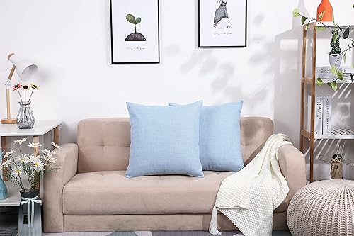 Miniatura 8 de TangDepot Funda de cojín de lino con forro pesado, funda de almohada, fundas europeas, fundas de almohada para interiores y exteriores (24 x 24
