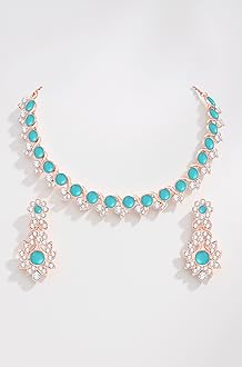 Atasi International Crystal Necklace Jewellery Set with Earrings for Women and Girls| Stylish Accessory for Parties, Weddings, and Festivals | Ideal Gift for Special Occasions