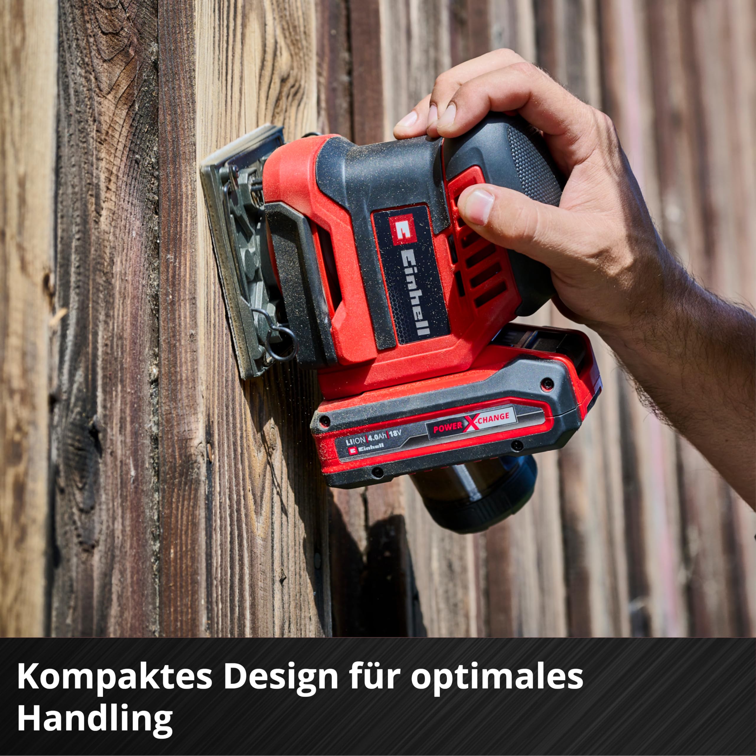 Einhell Akku-Faustschleifer TE-OS 18/113 3X Li-Solo Power X-Change (18 V, Schwingschleifer, 3x wechselbare Schleifplatten, 1,8 mm Schwingkreis, inkl. Zubehör ohne Akku)