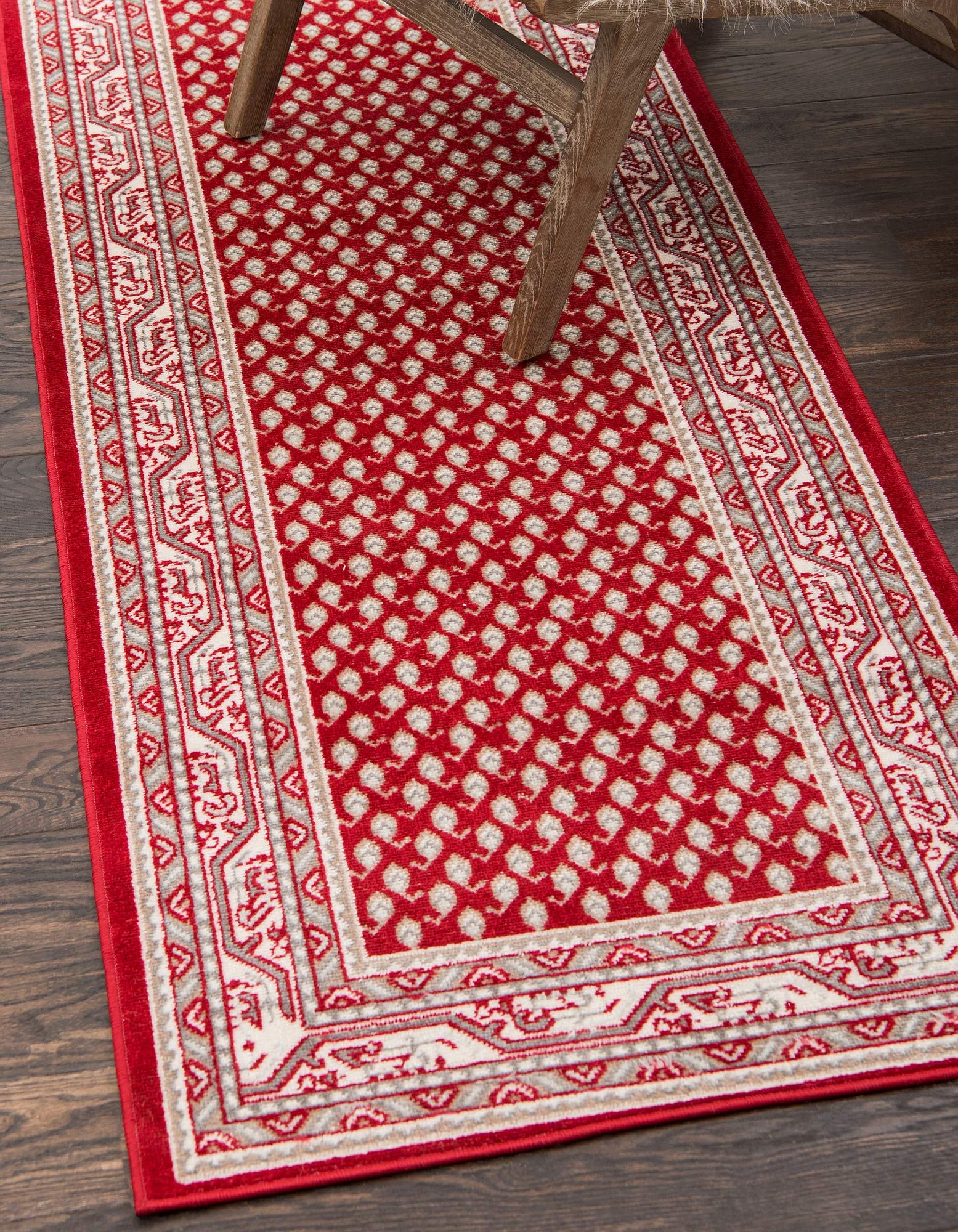 Unique Loom Williamsburg Collection Traditional Border with Dotted Center Area Rug, 2' 9