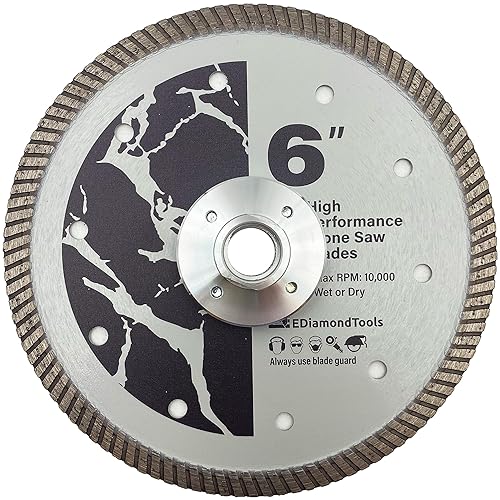 Miniatura 2 de Hojas de sierra de diamante de alto rendimiento de 6 pulgadas con accesorio de corte al ras para granito, cuarzo u otras piedras de ingeniería,