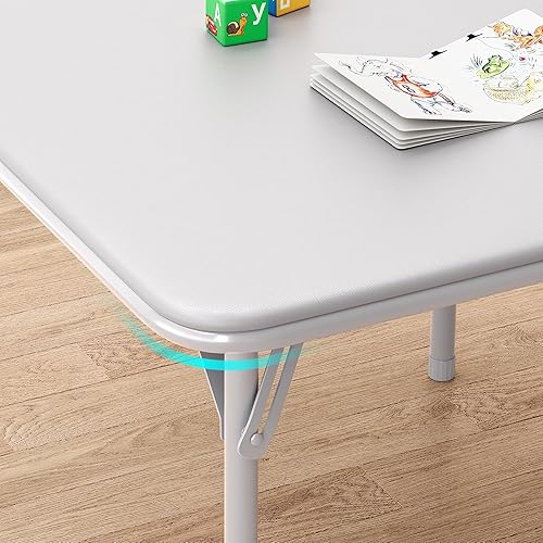 Miniatura 7 de CuisinSmart Juego de 3 mesas y sillas plegables para tarjetas, mesa cuadrada portátil con 2 sillas acolchadas, sillas y mesas plegables para el