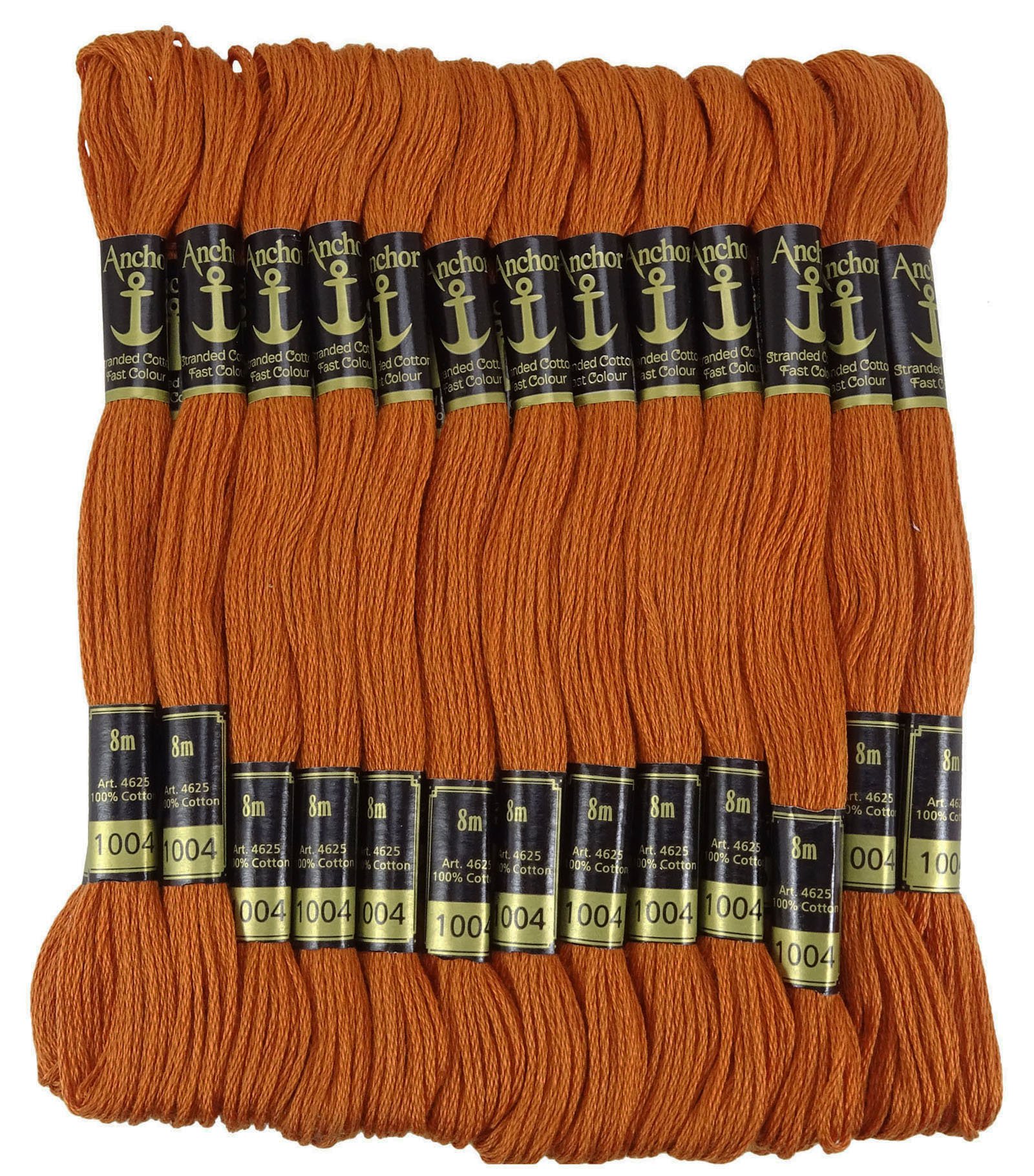 IBA Indianbeautifulart Solid Hand Stitch Sewing Skeins Stranded Cotton Embroidery Thread Floss-Rust Orange