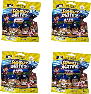Teenymates Party Animal MLB 2025 Squeezymates Figures, Team Colors, One Size (Squeezymates 2025 MLB 4 Blind Pack Lot)