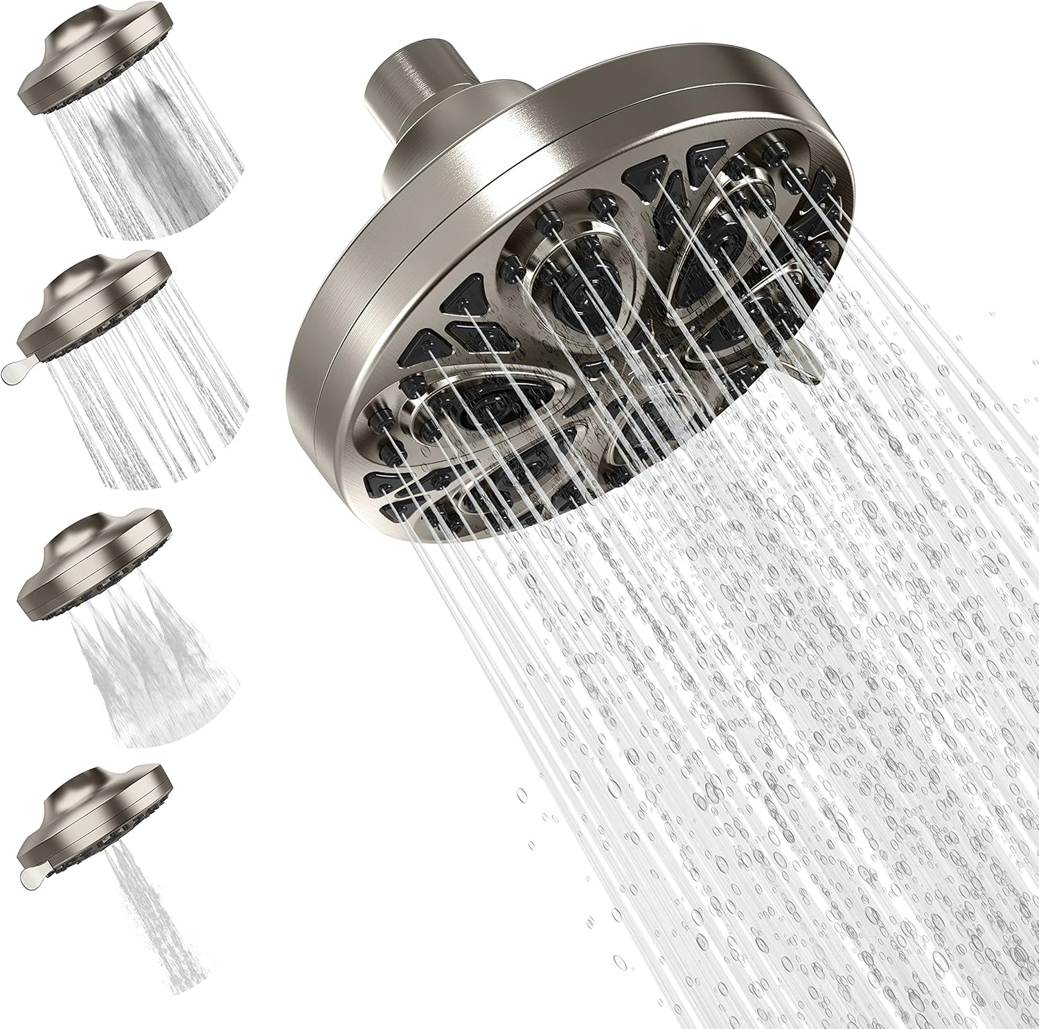 SparkPod Rain Showerhead with 8 Spray Settings High Pressure Shower