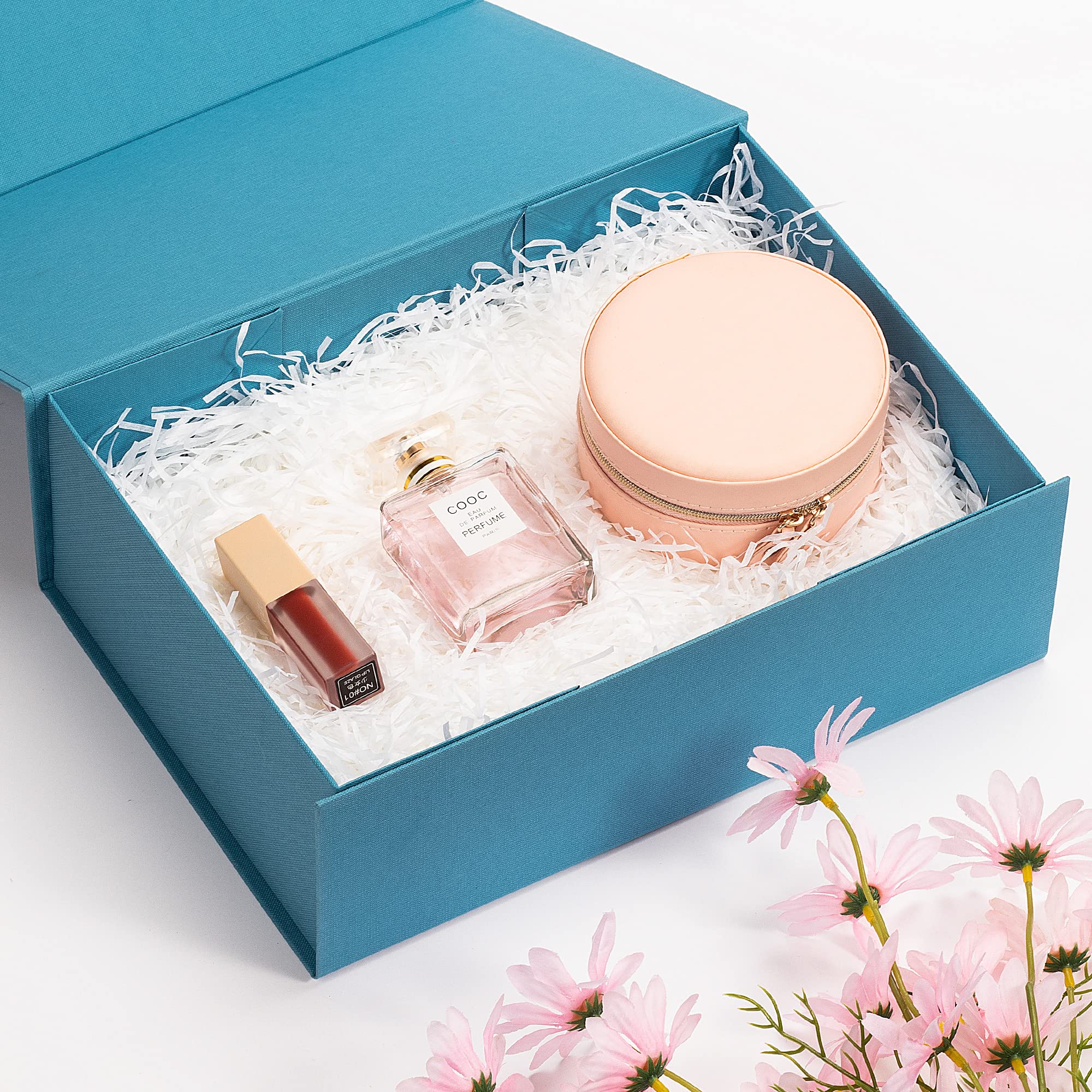 ADEL DREAM Faltende Geschenkbox für Kleidung (10 Stück, Groß Saphirblau)