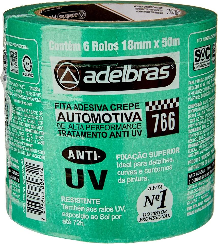 Fita Crepe 766 Mask Automotiva 18X50M Vd Pct Com 06 111271