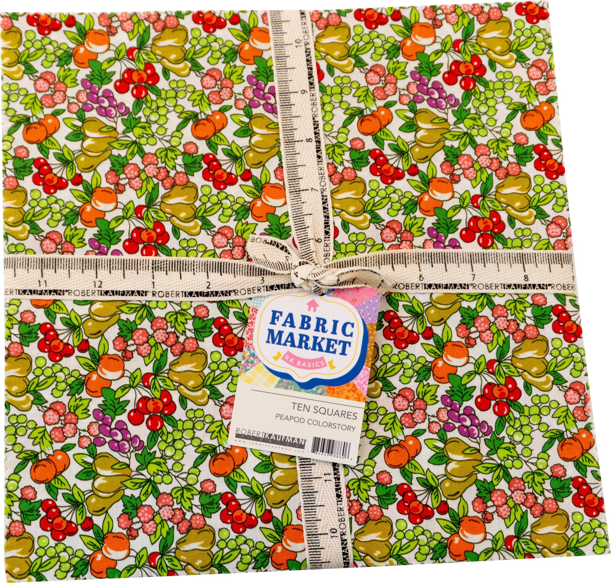 Flowerhouse Fabric Market Peapod Ten Square 42 10-inch Squares Layer Cake Robert Kaufman TEN-1501-42