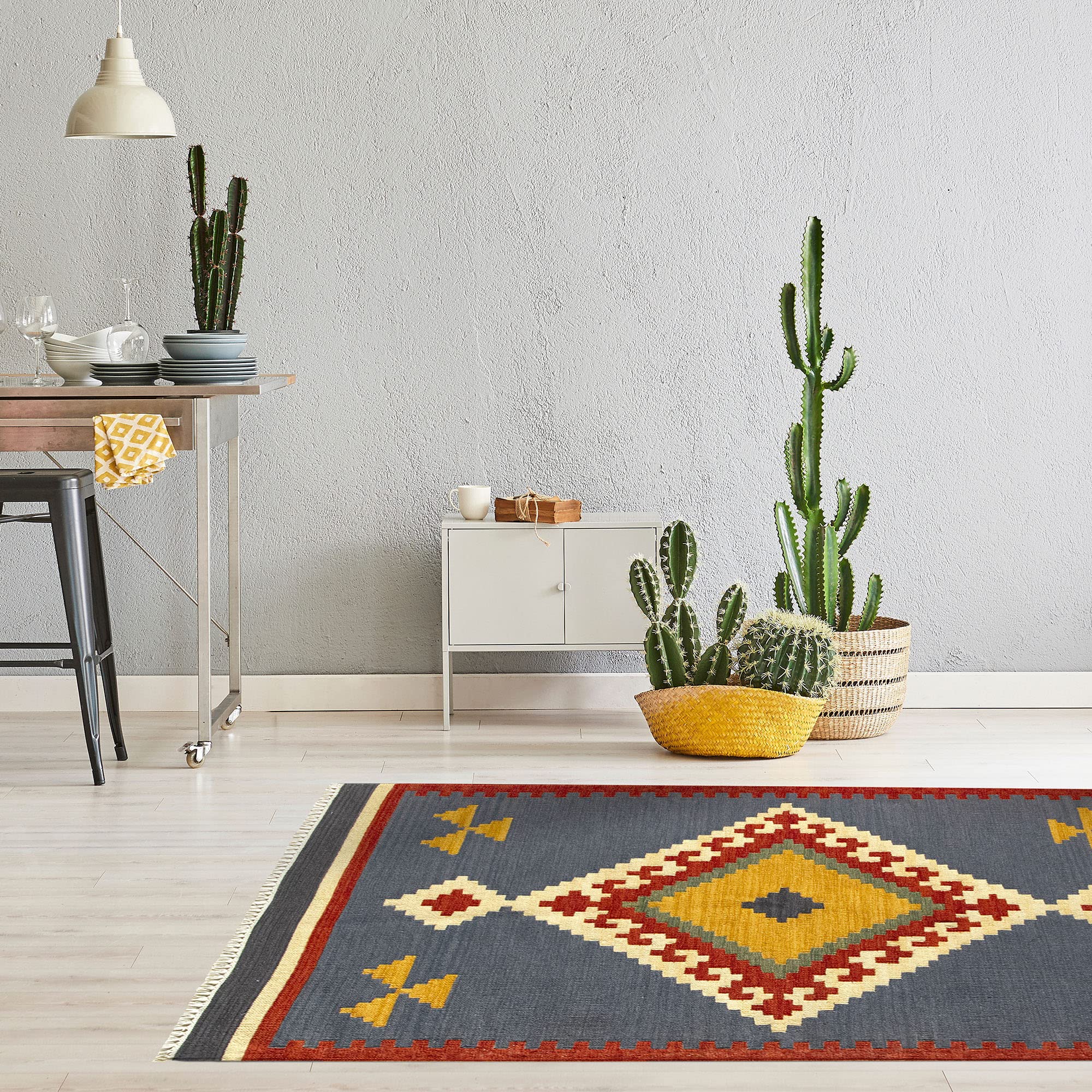 HAMID - Alfombra Kilim Lori con Diseño Moderno - 100% Lana - Alfombra Tejida a Mano - Alfombra de Pasillo, Salón, Dormitorio, Sala de Estar, Entrada (D.1, 170x110 cm)…