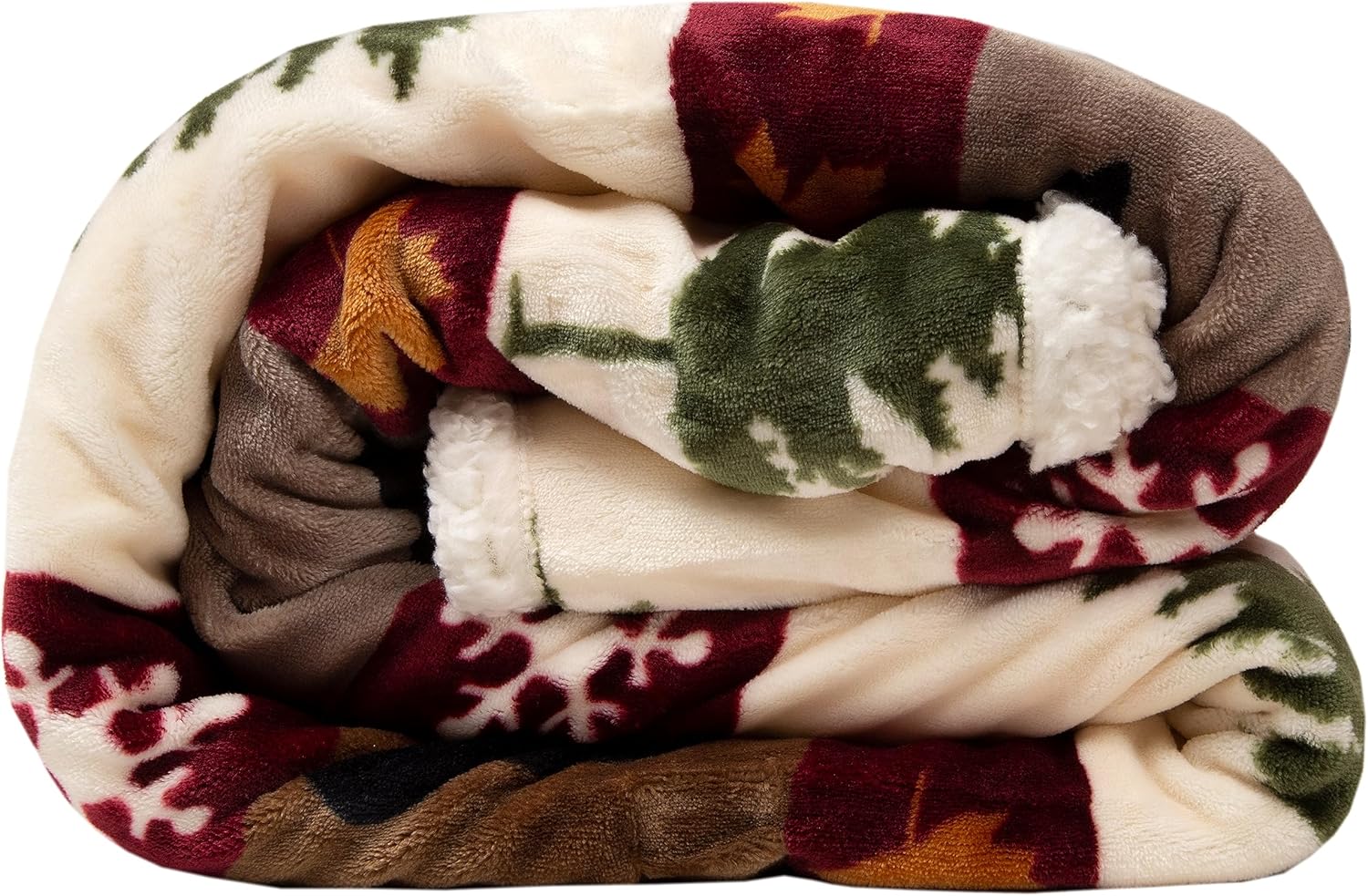 Linen Mart Rustic Cabin Plush Sherpa Throws 54" x 68" (Tall Pine)