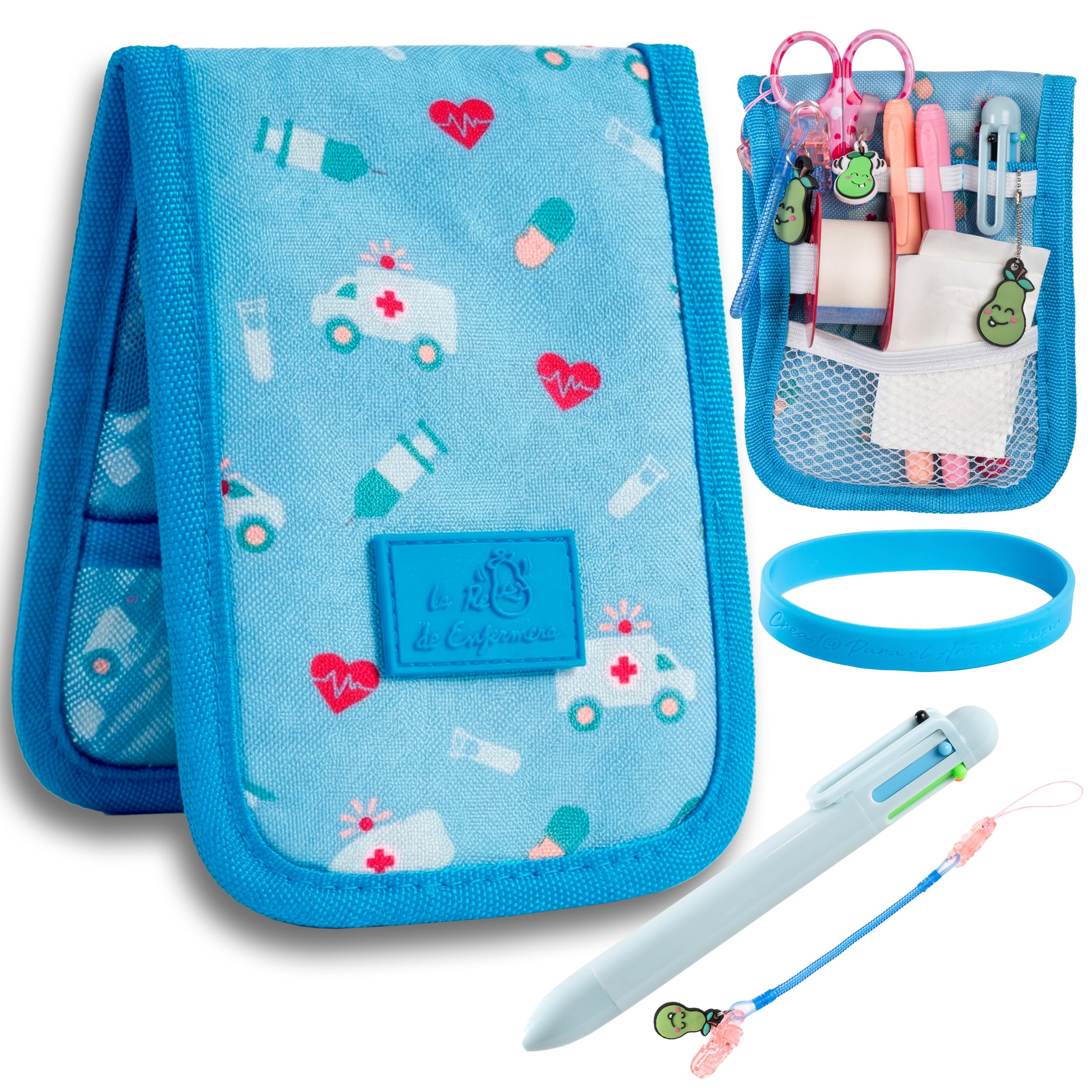 Organizzatore di borse Infermeria TCAE Veterinaria BLUE NURSEES Salvabolsini Portaforbici Penna 6 Colori Braccialetto