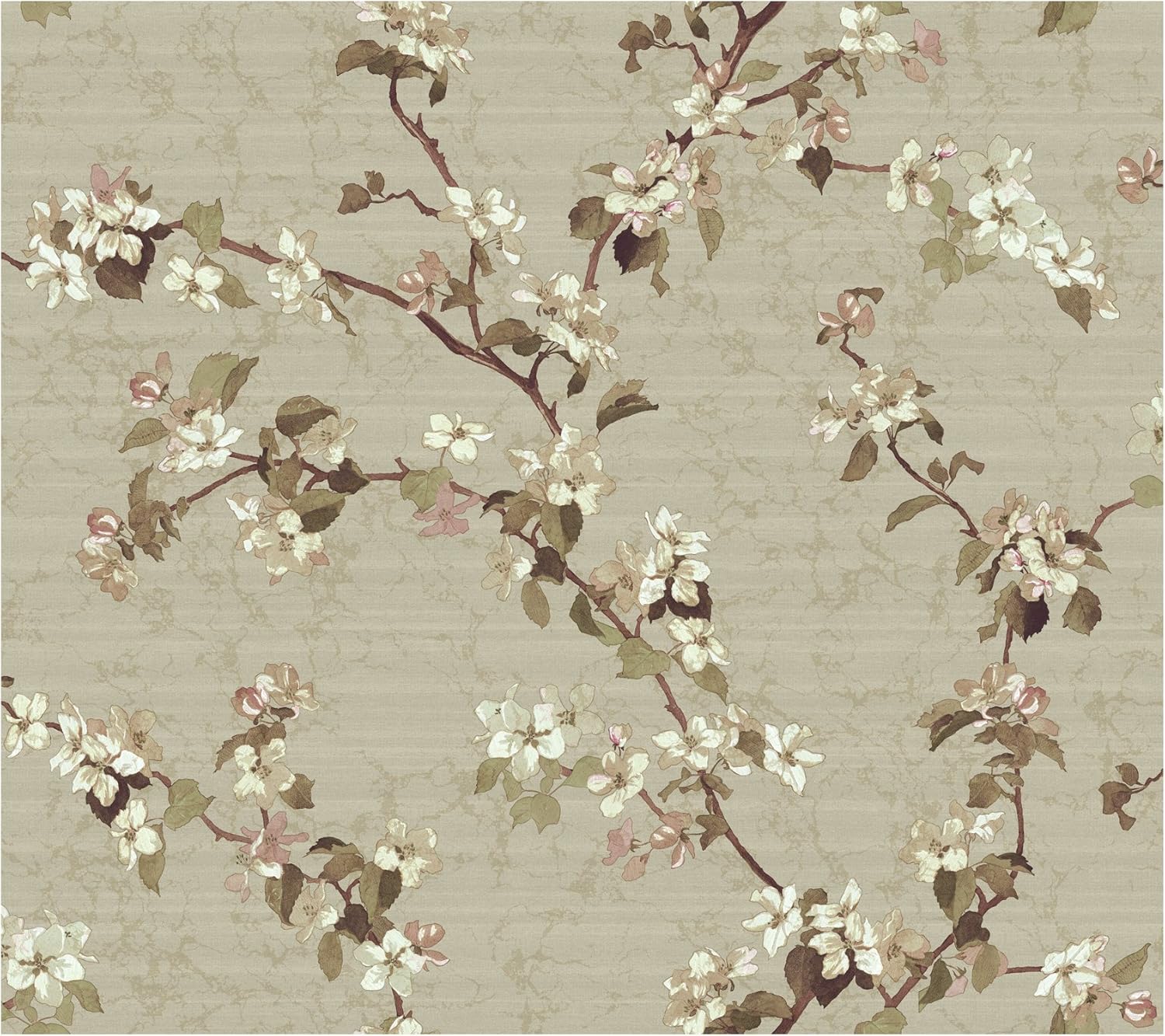 York Wallcoverings DC1300 Iridescent Apple Blossom Wallpaper, Light