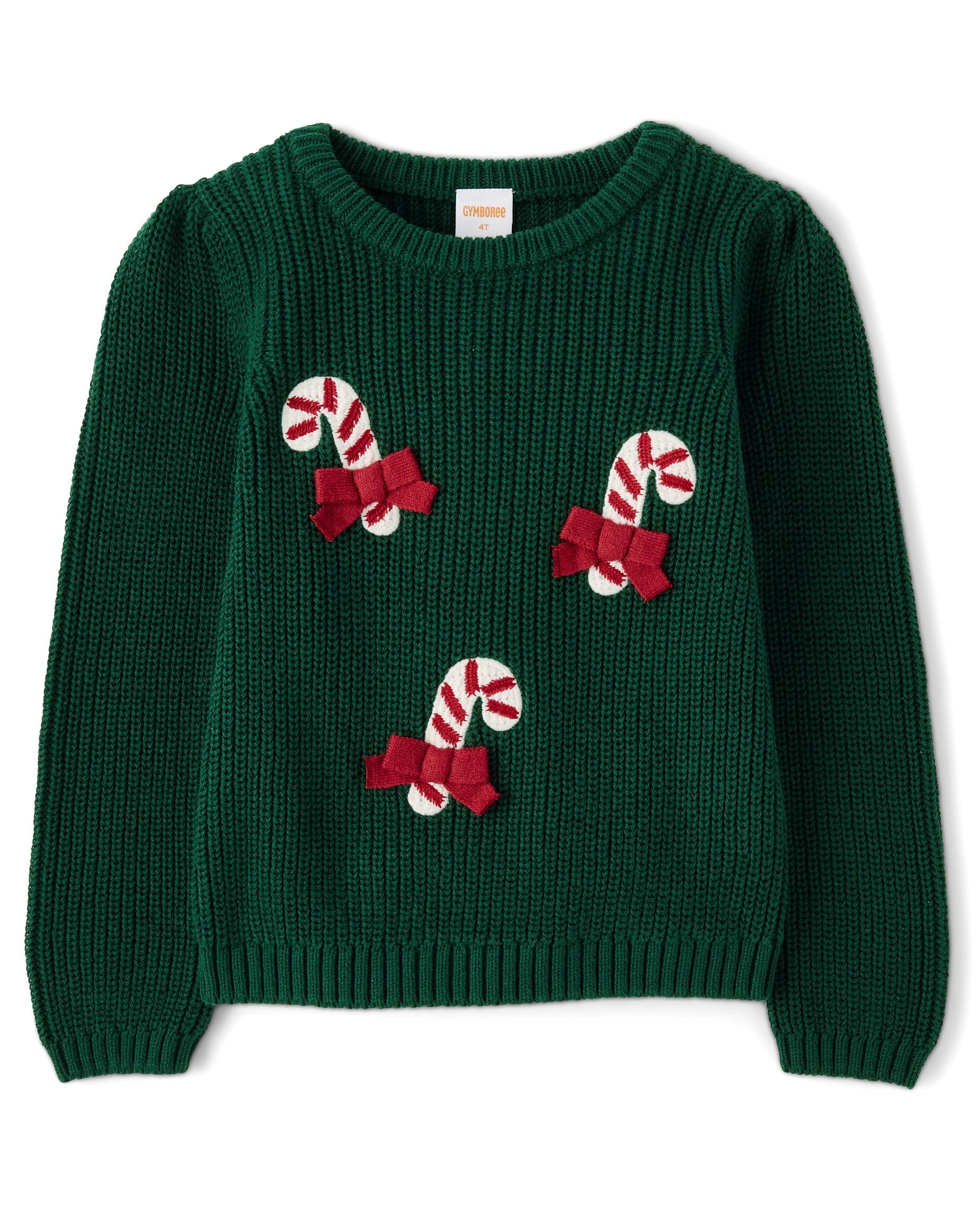 Gymboree Boys' and Toddler Long Sleeve Embroidered Crew Neck Pullover Sweater